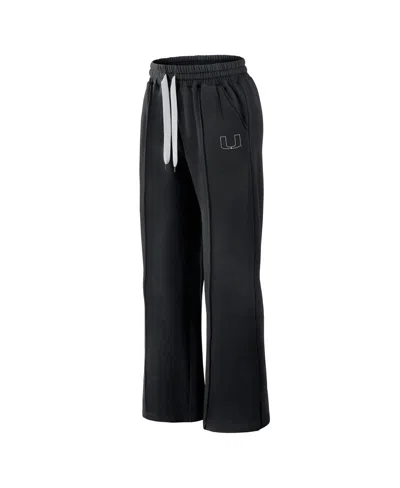 Fanatics Women's Black Miami Hurricanes Prime Supersoft Fleece Flaired Sweatpants In Black