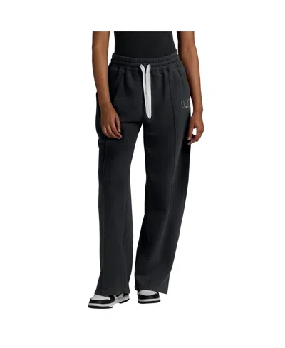 Fanatics Women's Black Miami Hurricanes Prime Supersoft Fleece Flaired Sweatpants In Black
