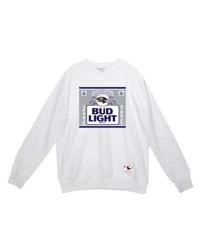 Mitchell & Ness X Bud Light White Baltimore Ravens The Crest Pullover Sweatshirt In White