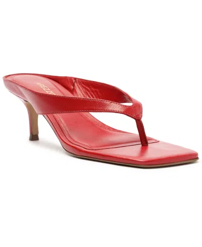 Arezzo Women's Gia Square Toe Dress Sandals In Royal Red