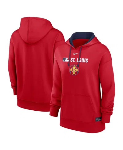 Nike Women's St. Louis Cardinals Authentic Collection City Connect  Therma Mlb Pullover Hoodie In Cardinals