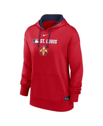 Nike Women's St. Louis Cardinals Authentic Collection City Connect  Therma Mlb Pullover Hoodie In Cardinals