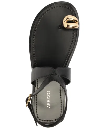 Arezzo Women's Kendall Round Toe Flat Sandals In Black