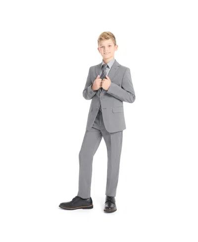Kenneth Cole Reaction Big Boys Slim Fit 2 Piece Stretch Suit In Gray