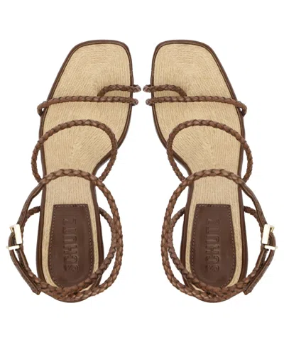 Schutz Kaya Straw Strappy Heel In Brown, Women's At Urban Outfitters In Brown