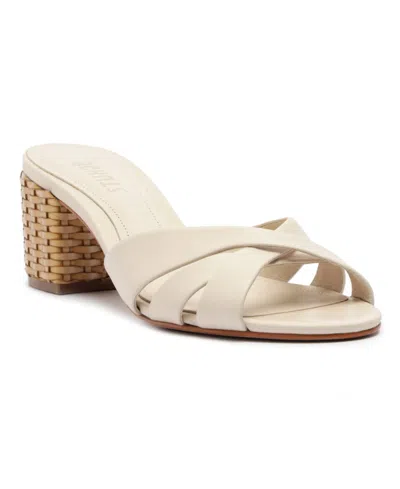 Schutz Keefa Straw Mule Heel In Beige, Women's At Urban Outfitters In Metallic