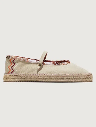 Missoni Viscose-blend Espadrilles With Zigzag Pattern In Ivory,raschel Wave Brown