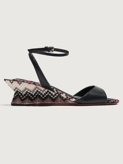 Missoni Sicilia Leather In Black Leather,raschel Wave