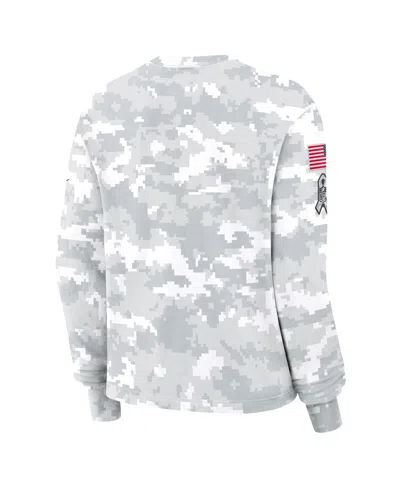 Nike Minnesota Vikings Salute To Service Edge Lockup  Women's Dri-fit Nfl Long-sleeve T-shirt In Arctic Camo
