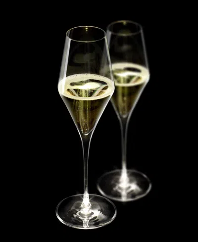 Stolzle Lausitz Highlight Led Champagne Flutes, Set Of 2 In Crystal