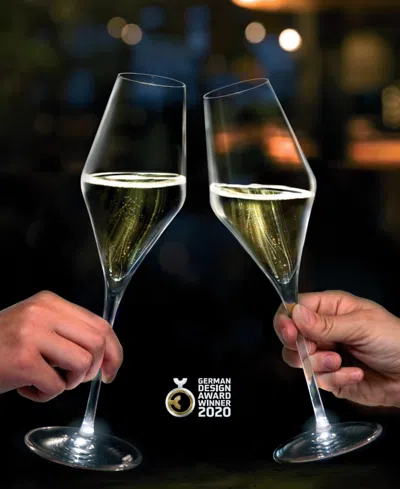 Stolzle Lausitz Highlight Led Champagne Flutes, Set Of 2 In Crystal