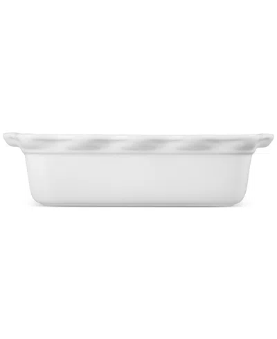Le Creuset Stoneware Heritage Pie Dish & Fluted Loaf Pan Set In White
