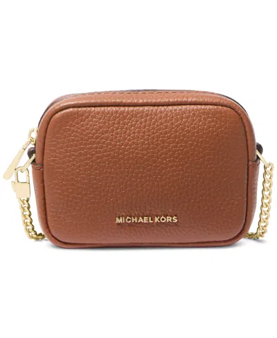Michael Kors Michael  Bryant Leather Bag Charm In Luggage