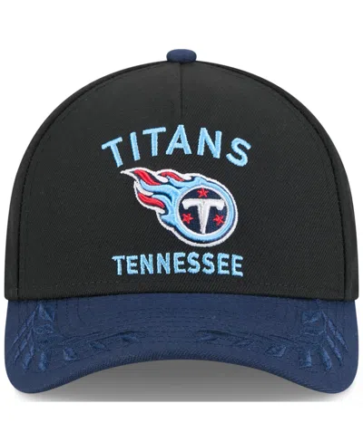 New Era Men's Black/navy Tennessee Titans 2025 Nfl Draft A-frame 9fifty Snapback Hat In Black,navy