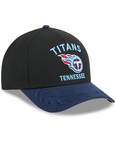 New Era Men's Black/navy Tennessee Titans 2025 Nfl Draft A-frame 9fifty Snapback Hat In Black,navy