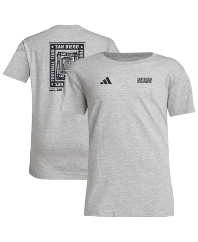 Adidas Originals Big Boys And Girls Gray San Diego Fc Local Wrap T-shirt In Gray