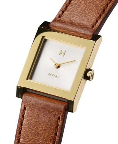 Mvmt Women's Marquee Square Brown Leather Strap Watch, 22mm In Brown