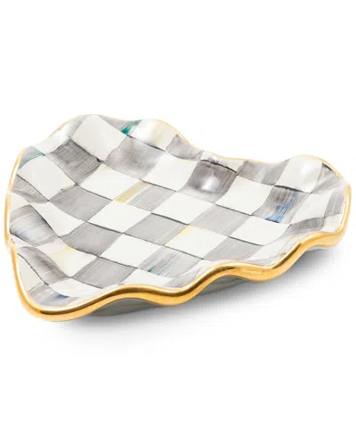 Mackenzie-childs Sterling Check Fluted Heart Plate In No Color