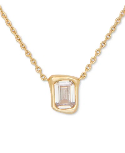 Kate Spade Interlock Pendant In Clear,gold