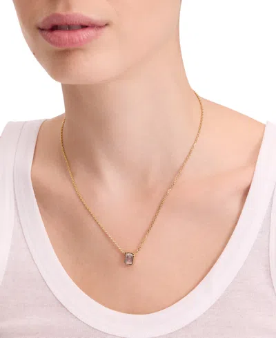 Kate Spade Interlock Pendant In Clear,gold