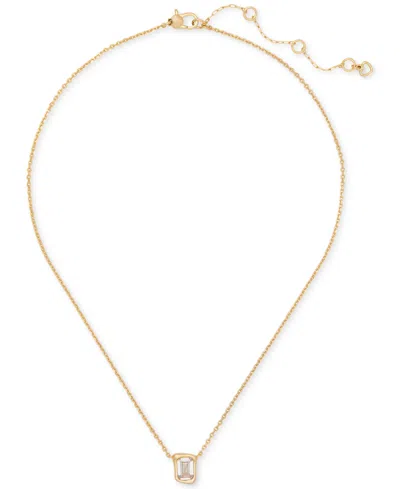 Kate Spade Interlock Pendant In Clear,gold
