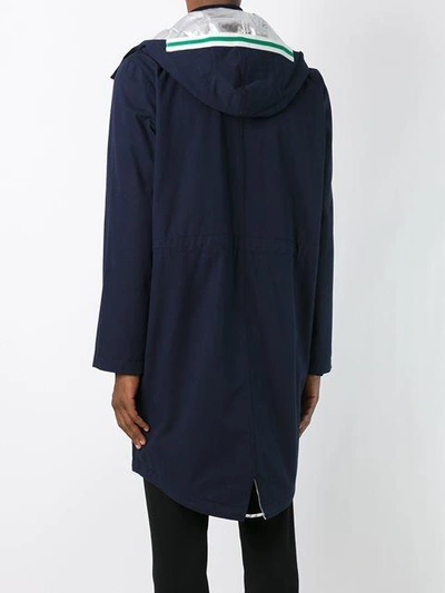 Raf Simons Unlined Metallic Inner Parka In Blue