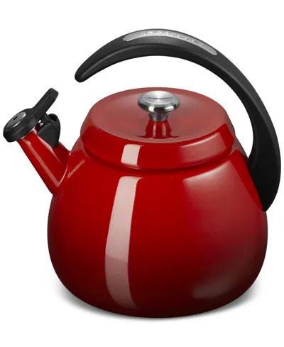 Le Creuset Enamel On Steel 2.2 Qt. Cloche Tea Kettle In Cerise