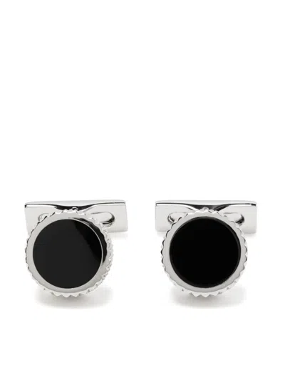 St Dupont Round Cufflinks In Black