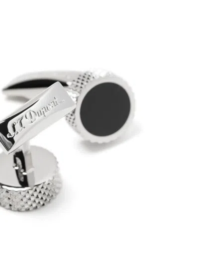 St Dupont Round Cufflinks In Black