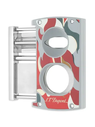 St Dupont Flame-patterned Cigar Cutter In Red
