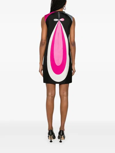 Pucci Maddalena Print Silk Mini Dress In Black