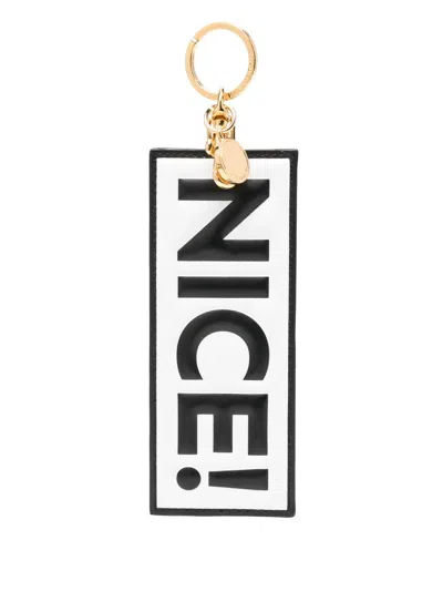 Moschino Keyring In White