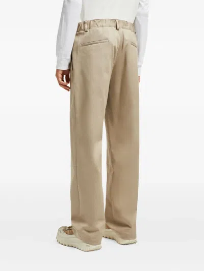Moncler Pantalon En Gabardine De Coton In Neutrals