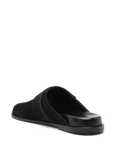 Aeyde Finja Suede Slides In Black