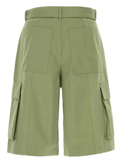 Maison Kitsuné Maison Kitsune Green Cotton Bermuda Shorts In Green