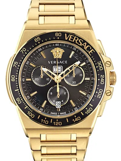 Versace Greca Extreme Chrono Bracelet Watch In Black