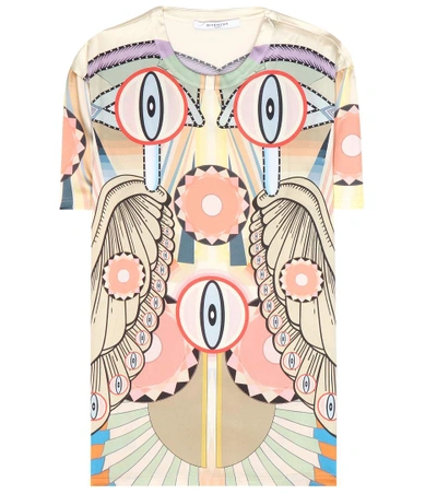 Shop Givenchy Printed Silk T-shirt In Multicolored