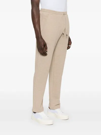 Canali Mélange-effect Track Pants In Neutrals