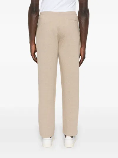 Canali Mélange-effect Track Pants In Neutrals