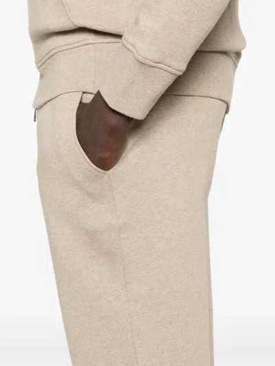 Canali Mélange-effect Track Pants In Neutrals