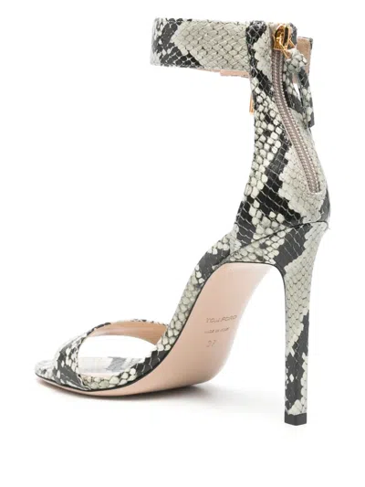 Tom Ford 105mm Padlock Embossed Leather Sandals In Multi