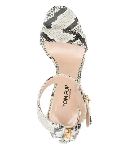 Tom Ford 105mm Padlock Embossed Leather Sandals In Multi