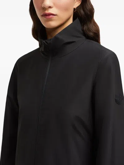 Moncler Robe Midi En Coton À Col Roulé In Black