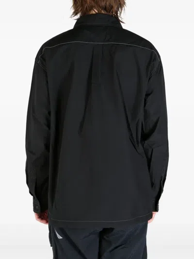 And Wander Contrast-stitching Overshirt In Black