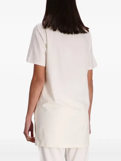 Liu •jo Crewneck T-shirt With Side Buttons Split In White