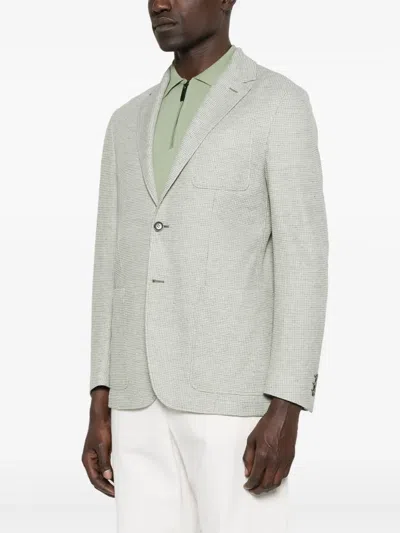 Canali Textured Blazer In Green