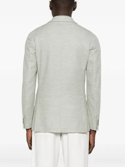 Canali Textured Blazer In Green