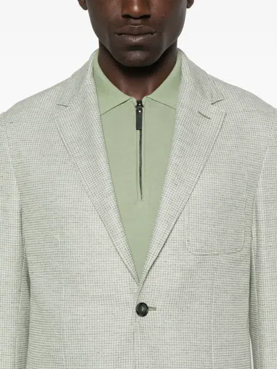 Canali Textured Blazer In Green