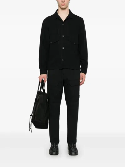 C.p. Company Black Cotton Jacket With Button-up Front In Black