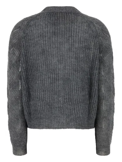 Iblues Button-up Textured Cardigan In Grey